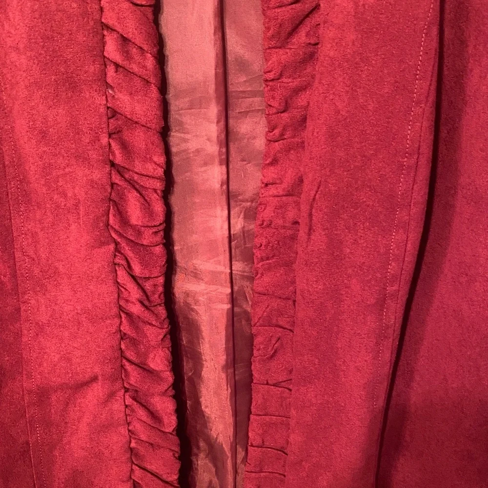 Red Ruffled Blazer - Picture 2 of 5